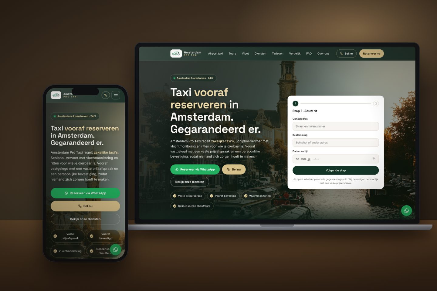 Website van fixed-ride.nl op laptop en telefoon